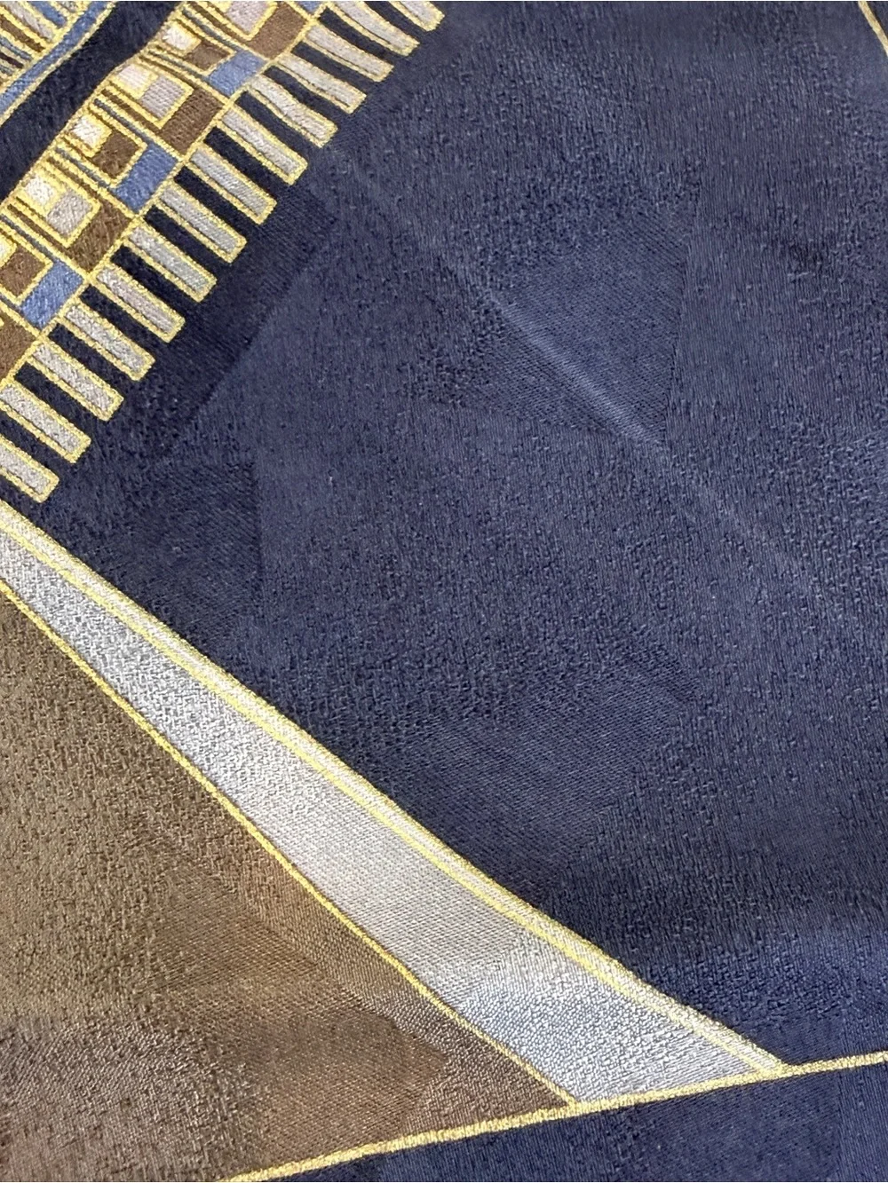 💙 Vintage Geometric Silk Pocket Square Handkerchief 12” x 12” 💙